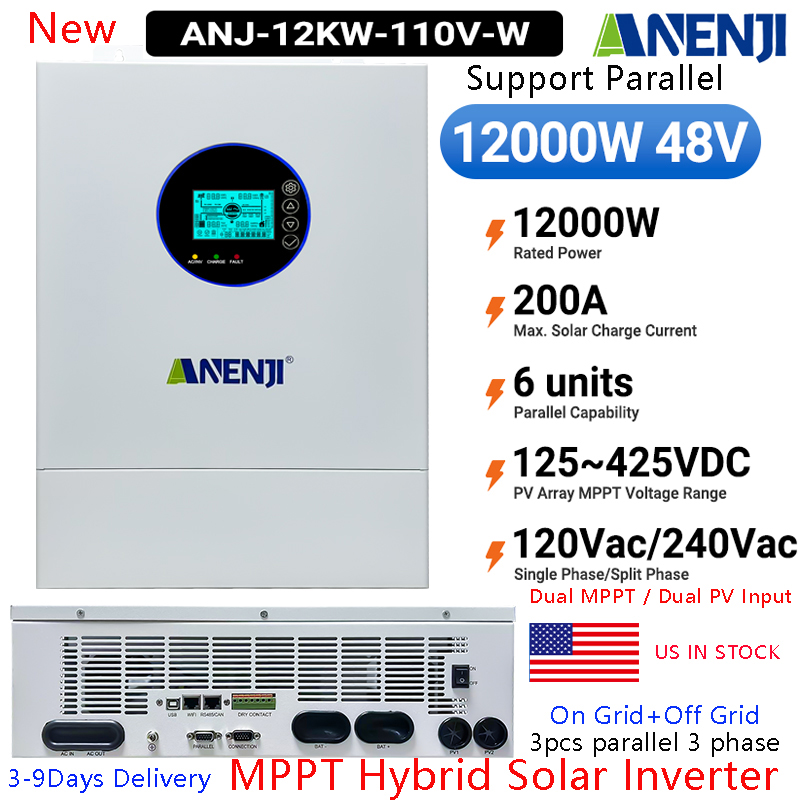 ANENJI Split Phase 12KW 48V Hy - đánh giá và giá Off Grid Solar Inverter 48V 6000W