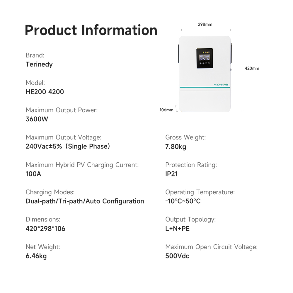 3.6kw 5.5kw 6.2kw 11kw 3kva 5k - đánh giá và giá Hybrid Solar Inverter 5.5Kw Mppt 48V