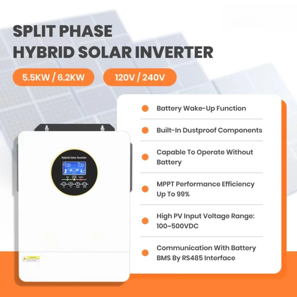 3Kw 4Kw 5000W 5.5Kw 6Kw 6200 P - đánh giá và giá Hybrid Solar Inverter 5.5Kw Mppt 48V